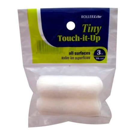 Quali-Tech Mfg RollerLite 3in x 1/4in Mini Roller Cover For Touch-Up Refill, 2/Pack 12/Case - 3EMTC025D